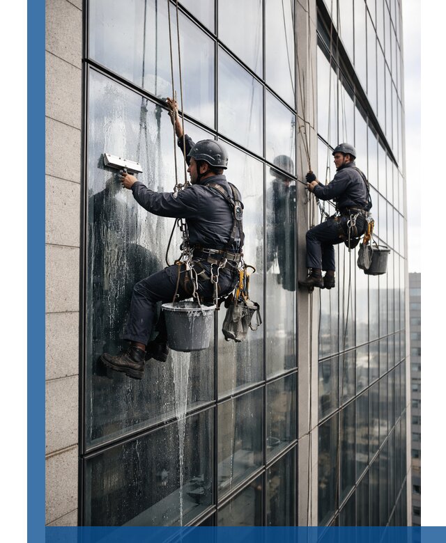 Профессиональная мойка стеклянных фасадов зданий в Кашире