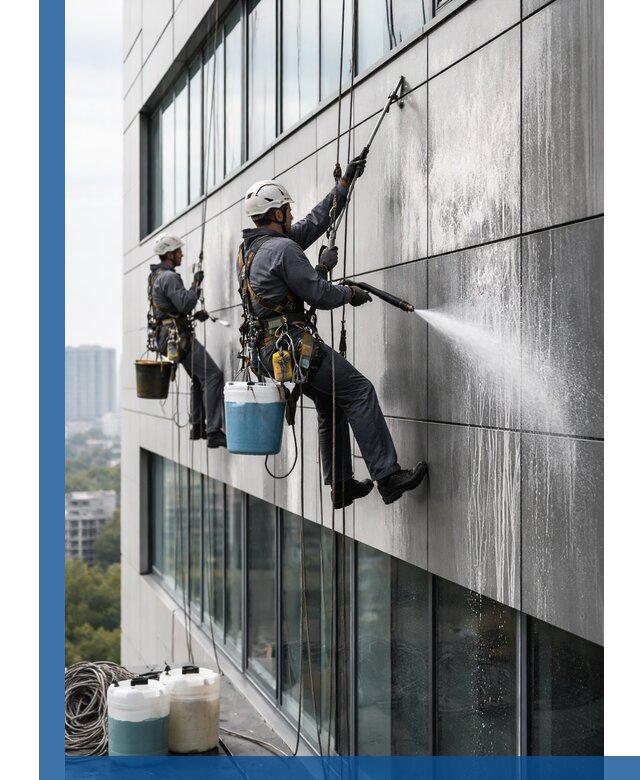 Профессиональная мойка вентилируемых фасадов в Кашире