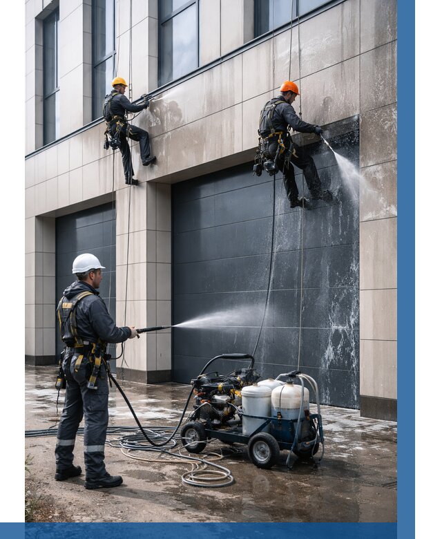 Послестроительная мойка фасада в Кашире от 312 р. | ВЫСОТНИК-Кшр