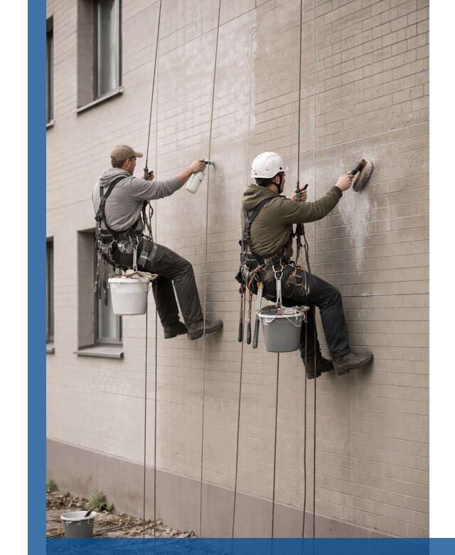 Удаление высолов с фасада зданий в Кашире без повреждений и следов