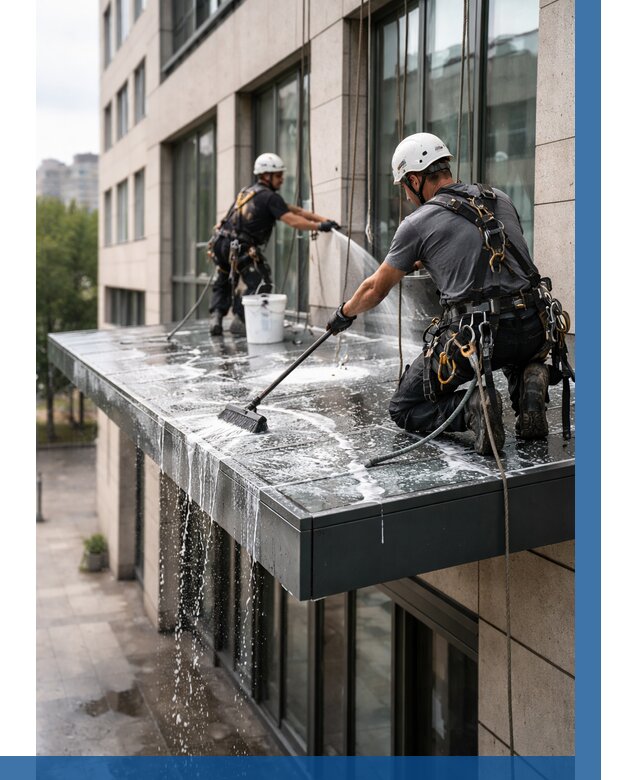 Мойка козырьков и навесов в Кашире от 3645 р. | ВЫСОТНИК-Кшр