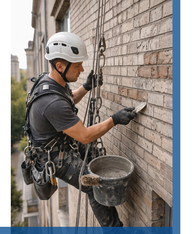 Ремонт кирпичной кладки фасада в Кашире от 1875 р. | ВЫСОТНИК-Кшр