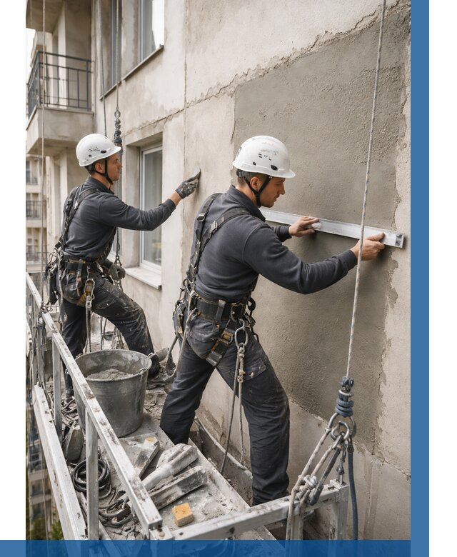 Штукатурка фасада на высоте в Кашире от 937 р. | ВЫСОТНИК-Кшр