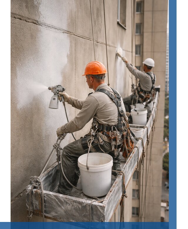 Грунтовка фасада на высоте в Кашире от 125 р. | ВЫСОТНИК-Кшр