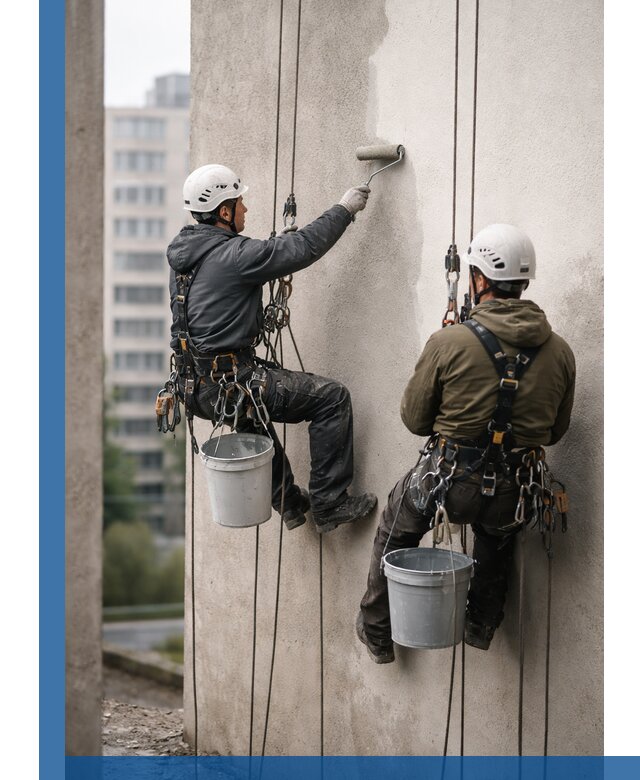 Покраска фасадов высотными альпинистами в Кашире с гарантией