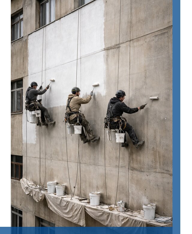 Покраска бетонного фасада в Кашире от 364 р за м2 | ВЫСОТНИК-Кшр