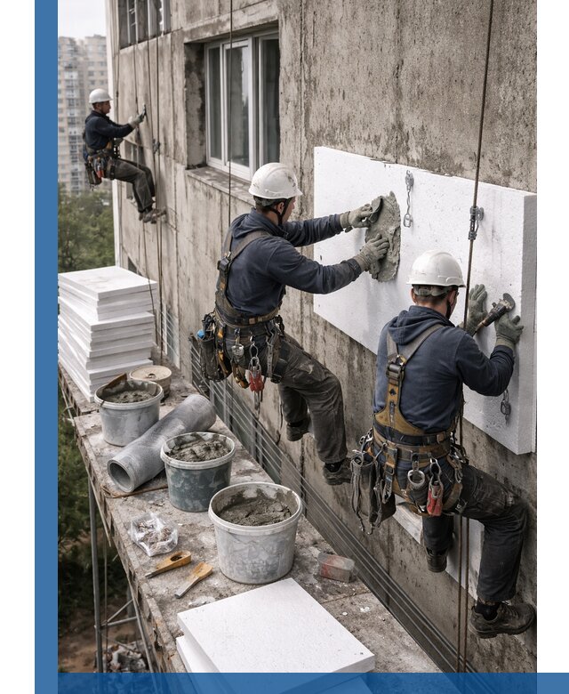 Утепление фасада пенополистиролом в Кашире под ключ