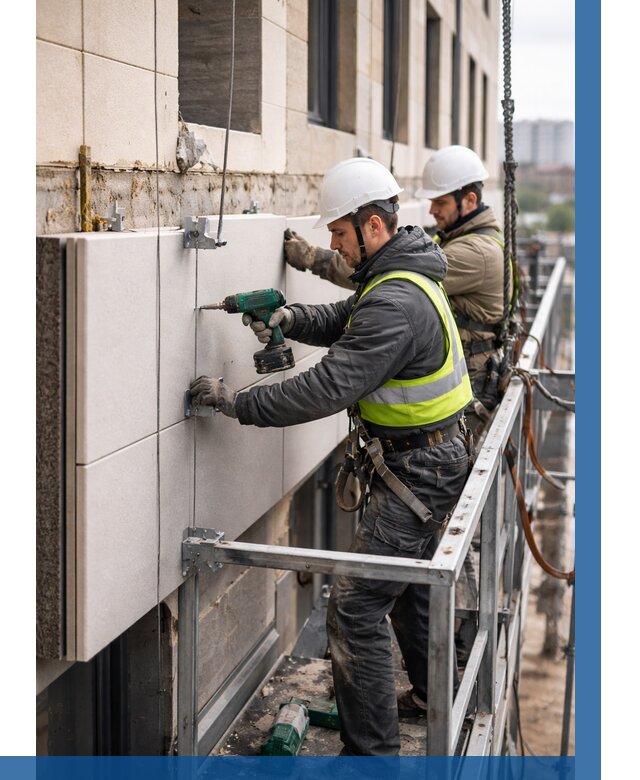 Монтаж фасадных термопанелей в Кашире от 1562 р. | ВЫСОТНИК-Кшр