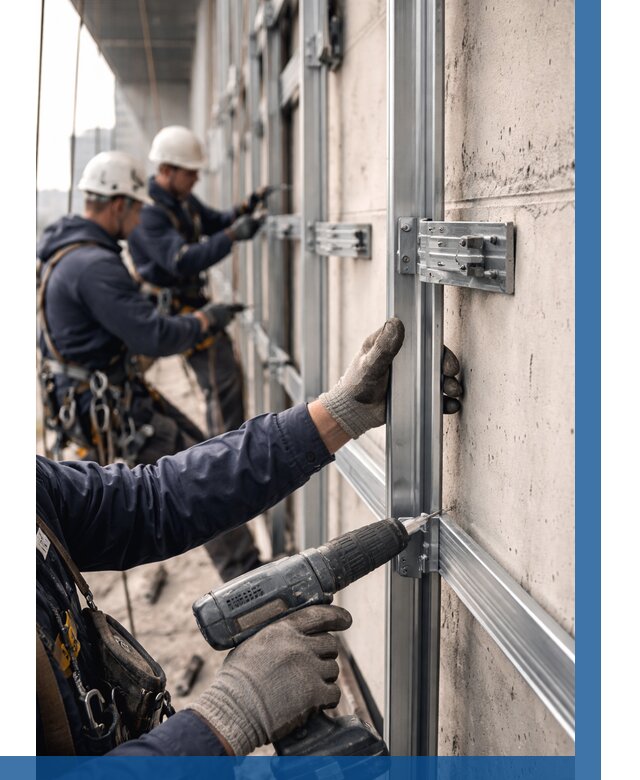 Монтаж подсистемы вентфасада в Кашире от 885 р. | ВЫСОТНИК-Кшр