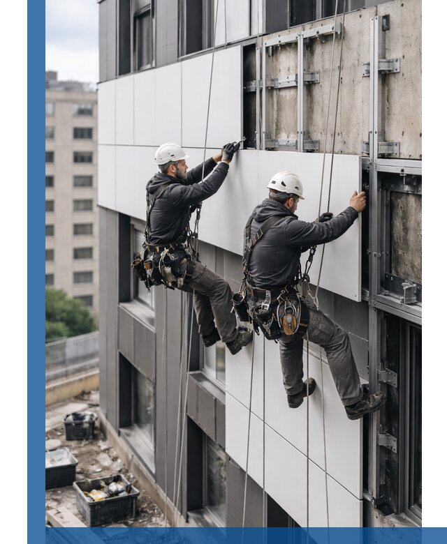 Монтаж композитных панелей фасада в Кашире под ключ