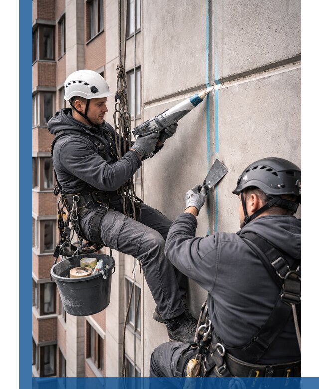 Вторичная герметизация швов фасада и кровли в Кашире