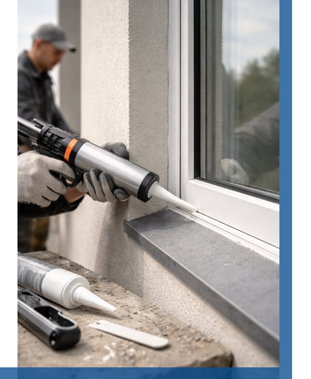 Герметизация монтажных швов окон в Кашире от 677 р. | ВЫСОТНИК-Кшр