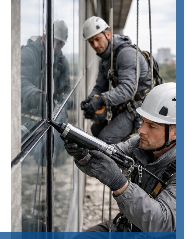 Герметизация витражных швов в Кашире от 677 р. | ВЫСОТНИК-Кшр