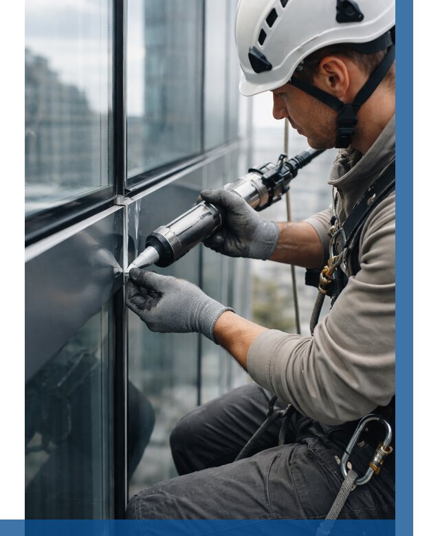 Герметизация стыков витража в Кашире от 1250 р. | ВЫСОТНИК-Кшр