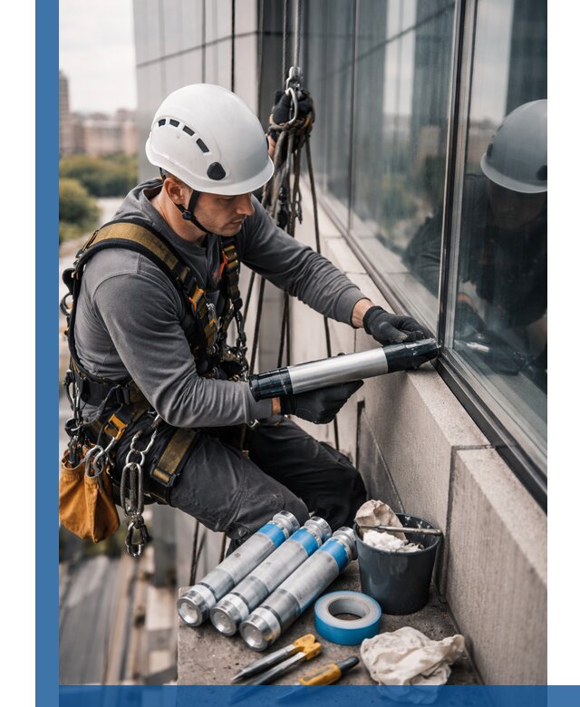 Герметизация стыков витража в Кашире для герметичных фасадов