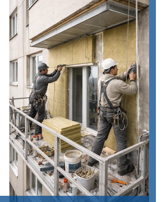 Утепление балкона снаружи в Кашире от 1666 р. под ключ ВЫСОТНИК-Кшр