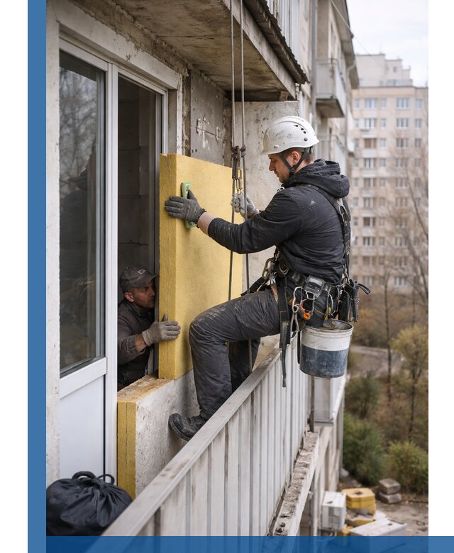 Профессиональное утепление балкона снаружи в Кашире под ключ