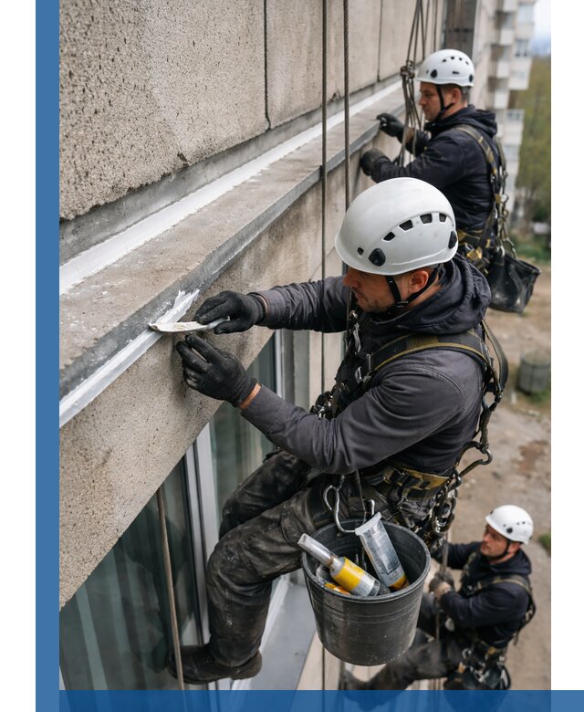 Герметизация примыкания балкона в Кашире под ключ с гарантией