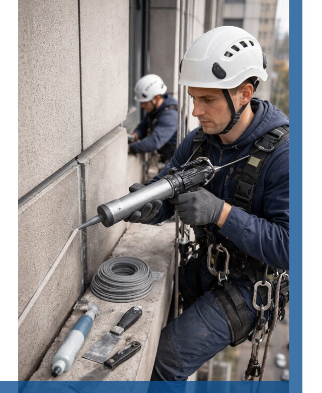 Герметизация деформационных швов фасада в Кашире от 729 | ВЫСОТНИК-Кшр