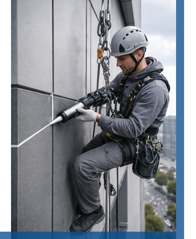 Герметизация стыков фасадных панелей в Кашире от 6769 р.| ВЫСОТНИК-Кшр