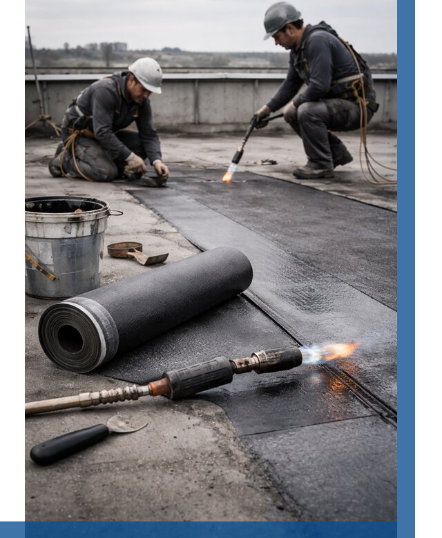 Ремонт рулонной кровли в Кашире от 677 р. | ВЫСОТНИК-Кшр