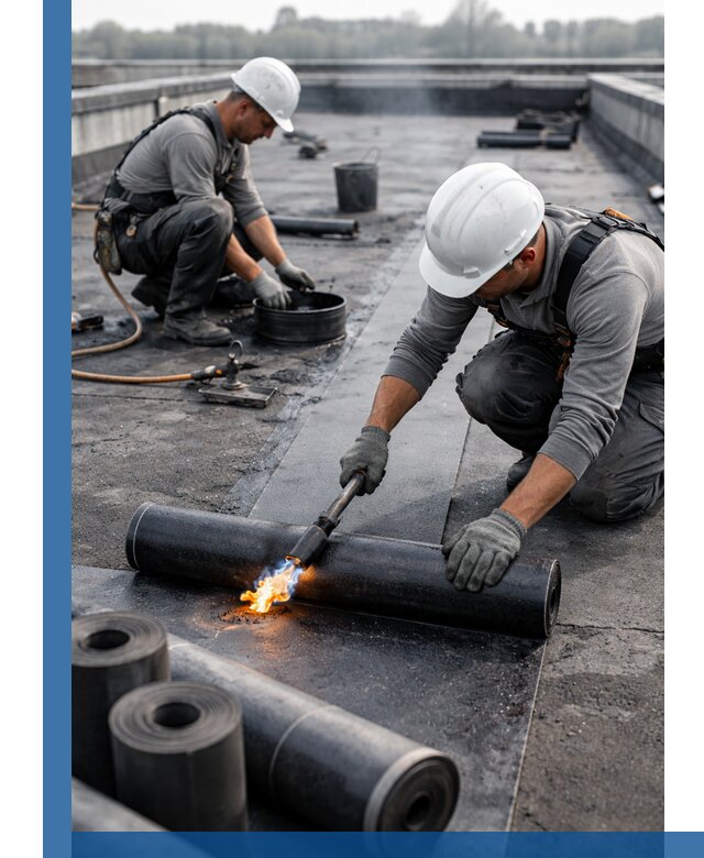 Ремонт рулонной кровли в Кашире герметизация и восстановление