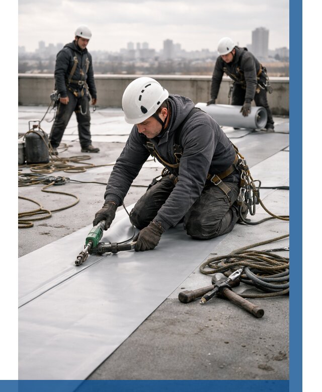 Ремонт мембранной кровли в Кашире от 1875 р./м2 | ВЫСОТНИК-Кшр