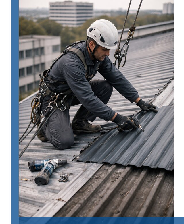 Ремонт профнастила на кровле в Кашире, работы под ключ