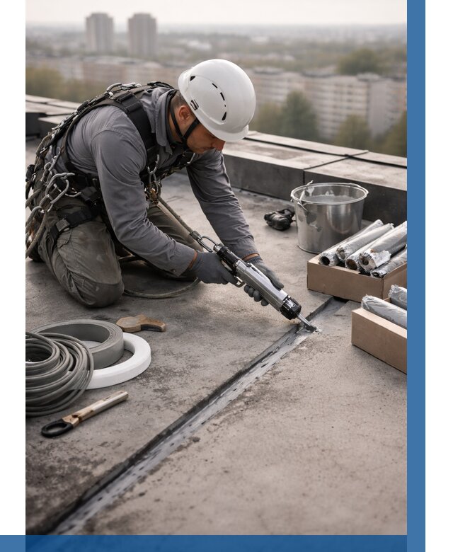 Герметизация швов кровли в Кашире от 469 р./м2 | ВЫСОТНИК-Кшр