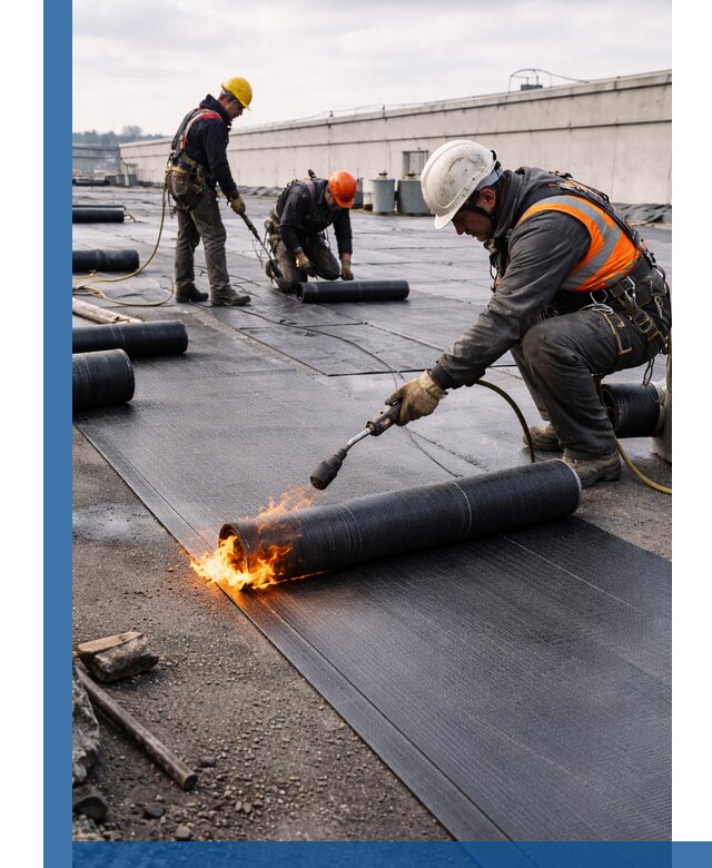 Монтаж наплавляемой кровли в Кашире профессионально