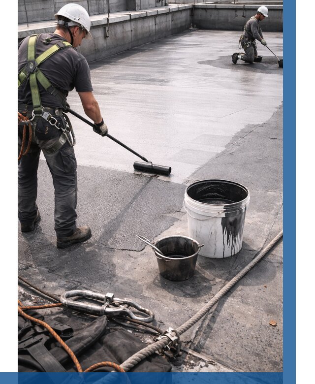 Гидроизоляция кровли жидкой резиной в Кашире от 521 р. | ВЫСОТНИК-Кшр