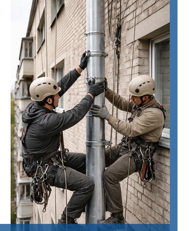 Замена водосточных труб в Кашире от 6769 р. | ВЫСОТНИК-Кшр