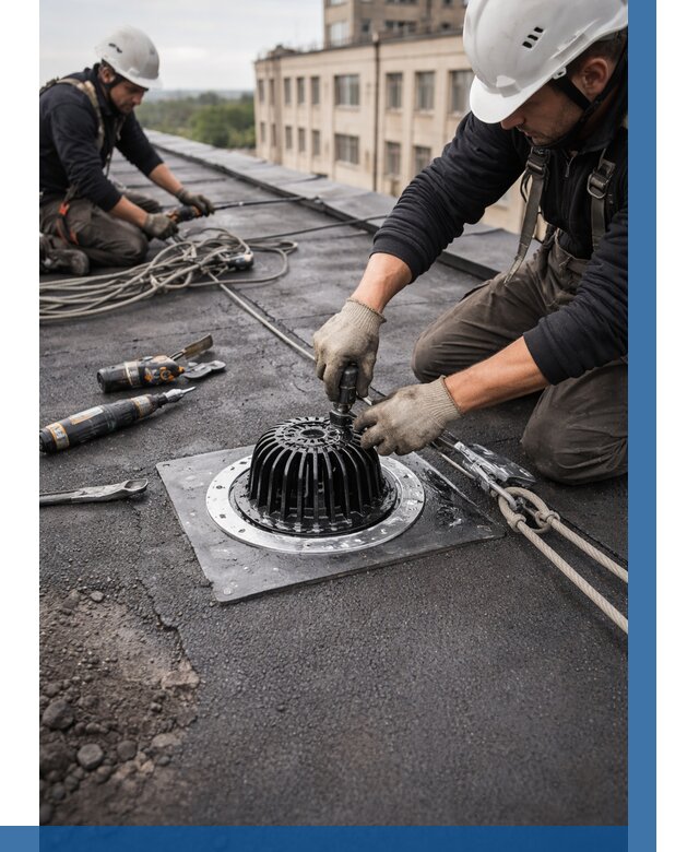 Установка водосточных воронок в Кашире цена от 3645 р. | ВЫСОТНИК-Кшр