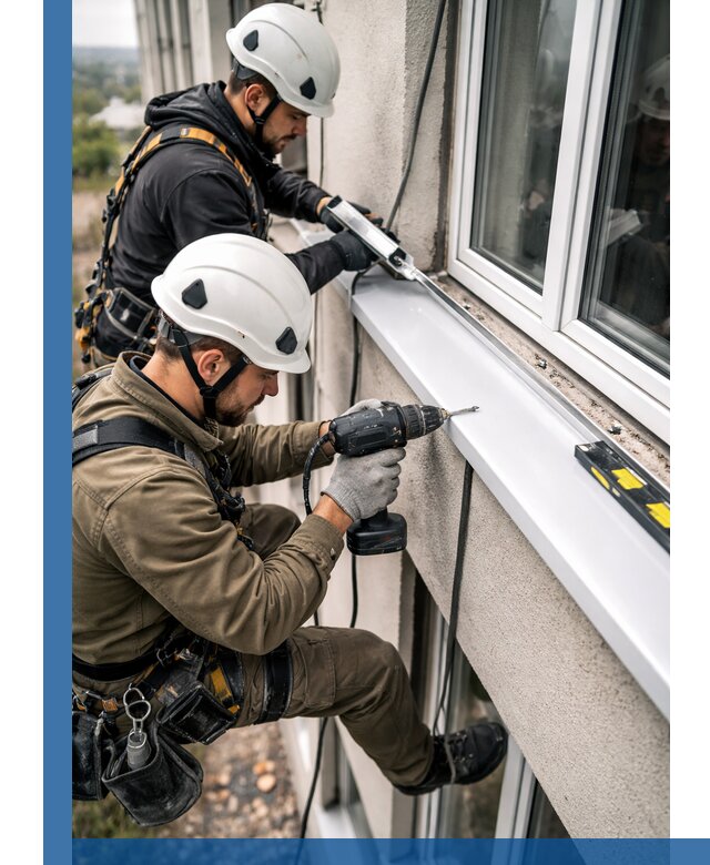 Профессиональный монтаж оконных отливов и отведения воды в Кашире