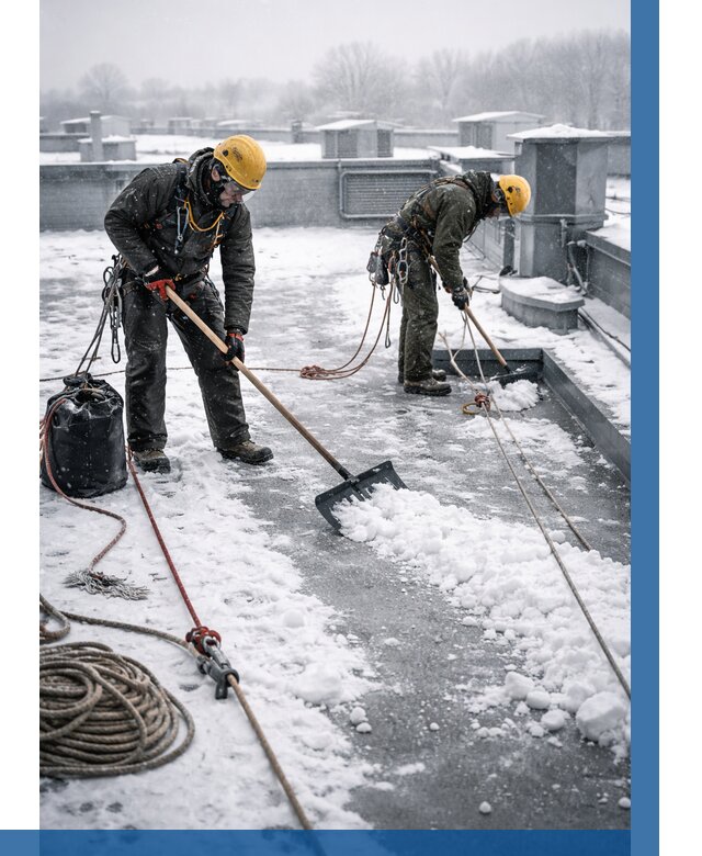 Очистка крыши от снега в Кашире от 7811 р. | ВЫСОТНИК-Кшр