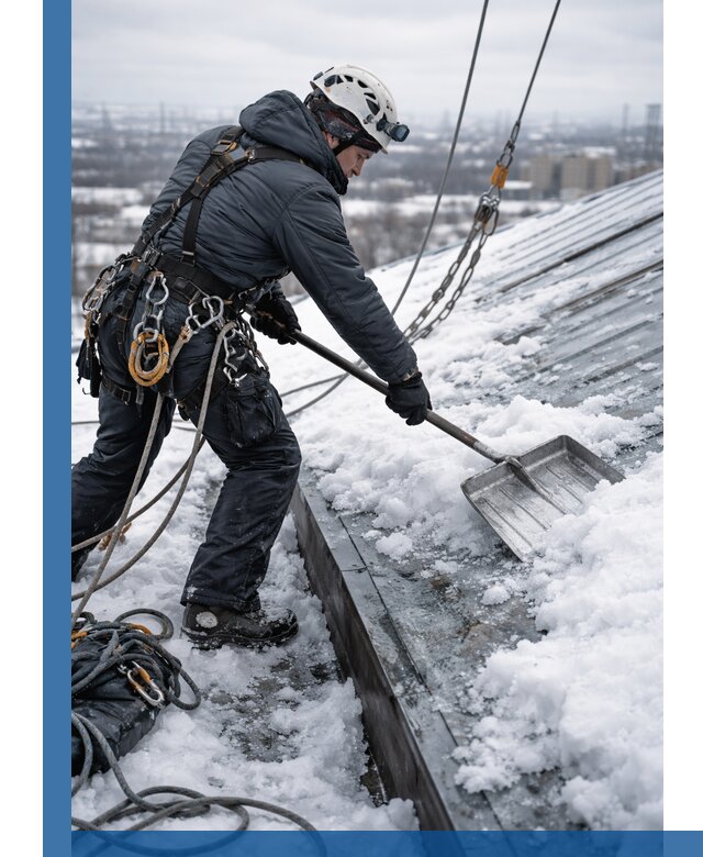 Профессиональная очистка кровли от снега и наледи в Кашире
