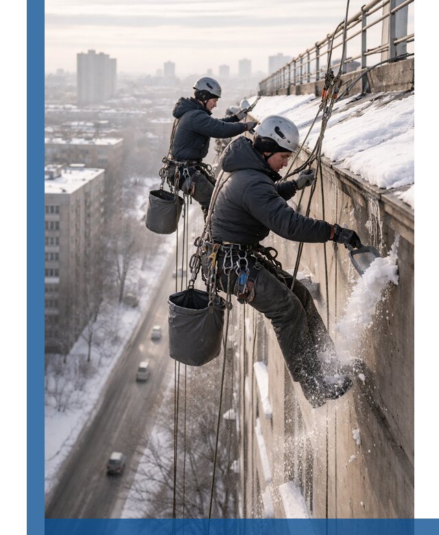 Очистка карнизов от снега в Кашире профессионально и безопасно