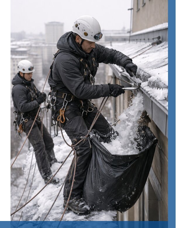 Аварийная очистка крыши в Кашире под ключ от 312 р. | ВЫСОТНИК-Кшр