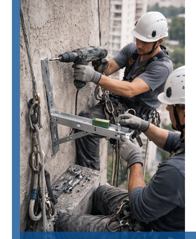 Установка кронштейнов кондиционера и крепежа в Кашире