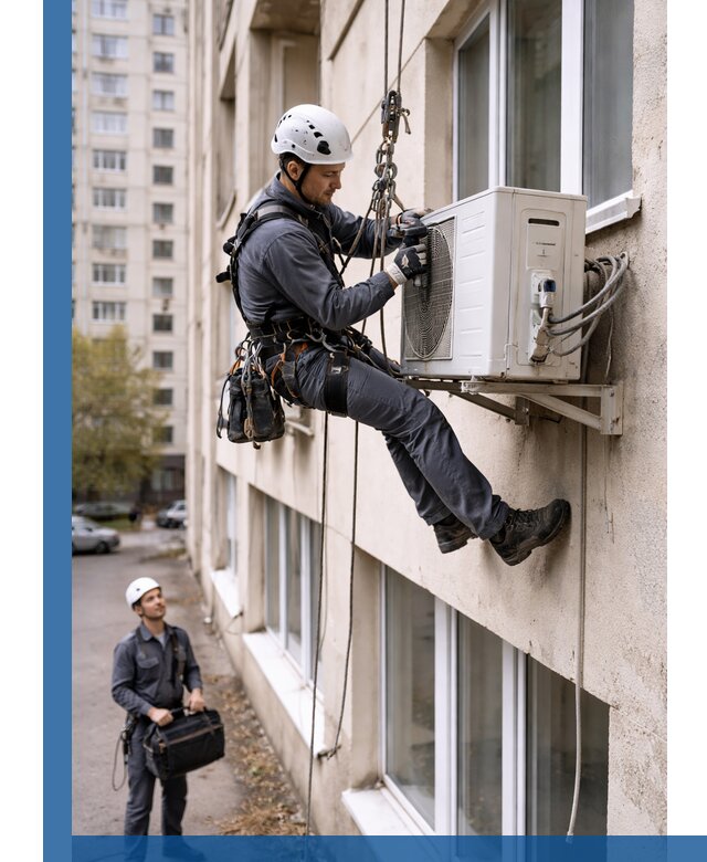 Демонтаж внешнего блока кондиционера в Кашире профессионально