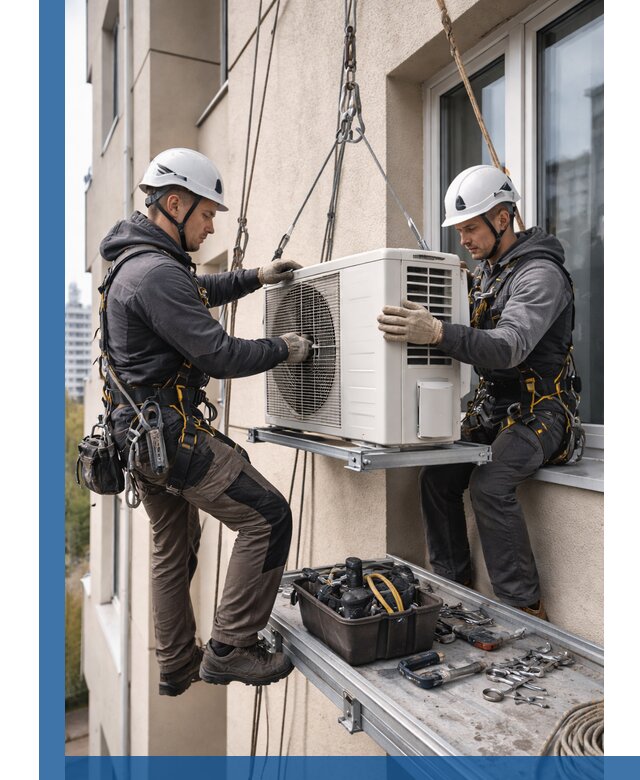 Перенос внешнего блока кондиционера в Кашире с монтажом и крепежом