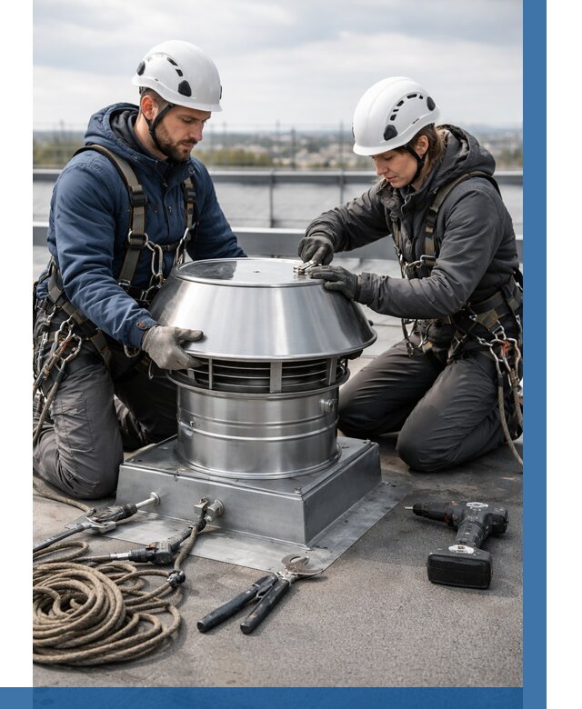 Установка дефлекторов на кровле в Кашире от 4686 р. | ВЫСОТНИК-Кшр