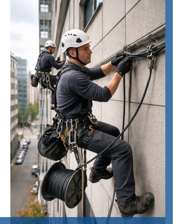 Прокладка кабеля по фасаду в Кашире от 364 р. | ВЫСОТНИК-Кшр