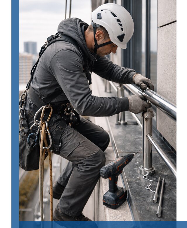 Монтаж ограждений на высоте в Кашире для зданий и конструкций