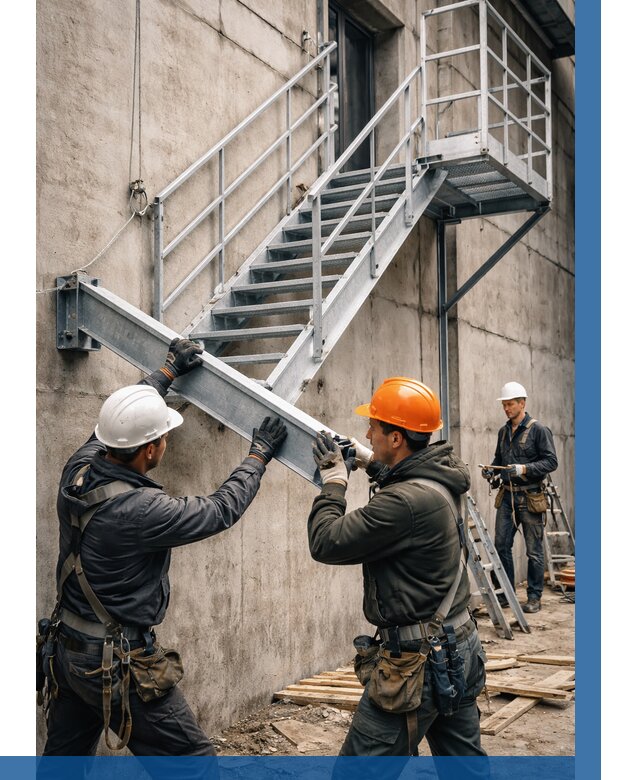 Монтаж металлических лестниц в Кашире от 15621 р. | ВЫСОТНИК-Кшр