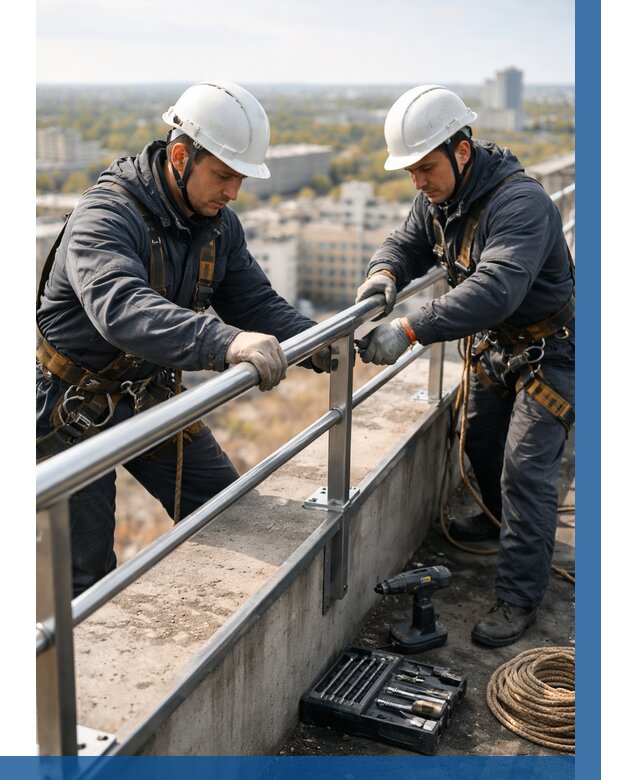 Монтаж перил на высоте в Кашире от 2604 р. | ВЫСОТНИК-Кшр