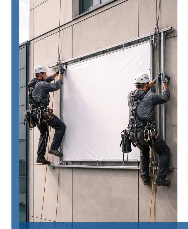 Монтаж наружной рекламной вывески в Кашире под ключ