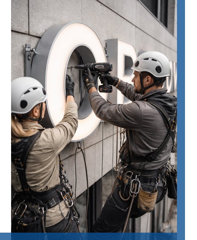 Монтаж световых букв в Кашире от 3124 р. под ключ ВЫСОТНИК-Кшр