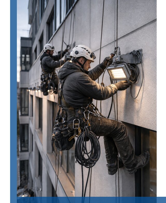 Монтаж фасадного освещения в Кашире установка и подключение