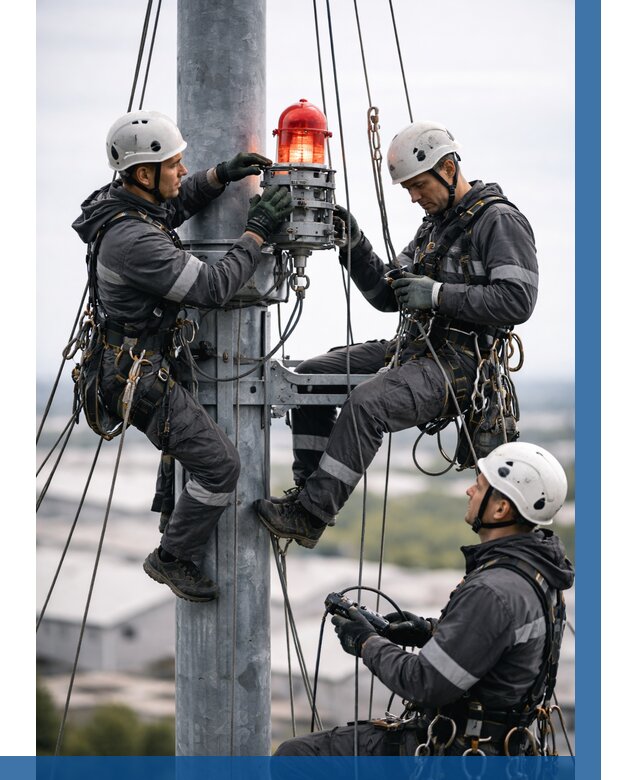 Монтаж заградительных огней в Кашире от 8852 р. | ВЫСОТНИК-Кшр